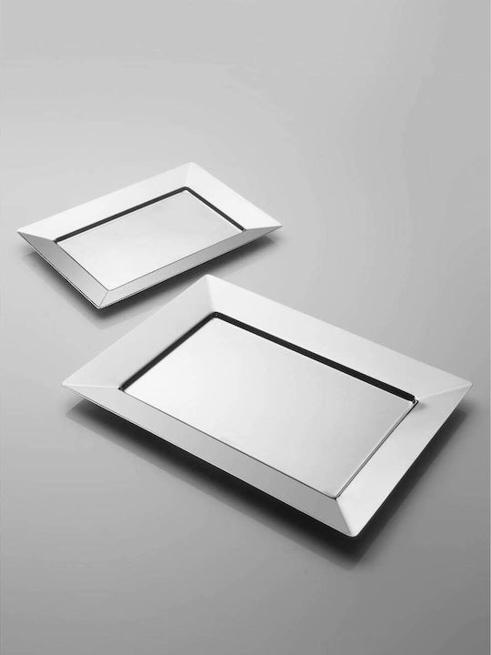 Casa Bugatti Διακοσμητικός Δίσκος Metallisch Rechteckig 35x25cm 1Stück