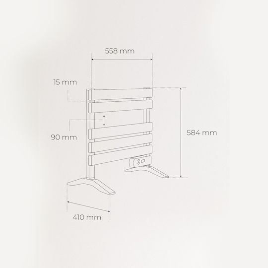 Create Ηλεκτρική Πετσετοκρεμάστρα 150W 55.8x52.3cm Μαύρη