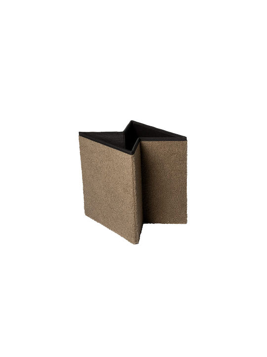 Stool For Living Room With Storage Space Upholstered with Fabric Cappuccino 38x38x38cm