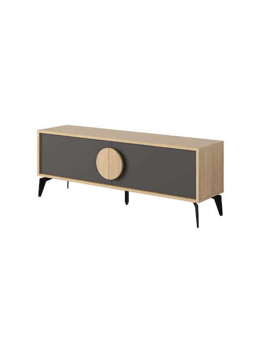 Έπιπλο Τηλεόρασης Gora από Μέταλλο & Ξύλο Sapphire Oak - Silky Black Μ140xΠ35.6xΥ51cm