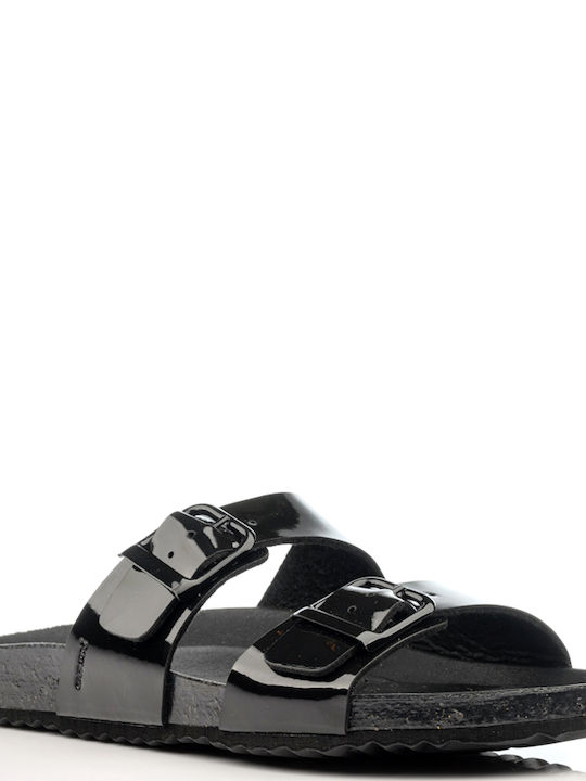 Geox D Brionia Women's Flat Sandals in Black Color