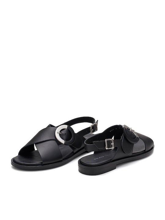 Sandale Casual Damă Din Piele Negru
