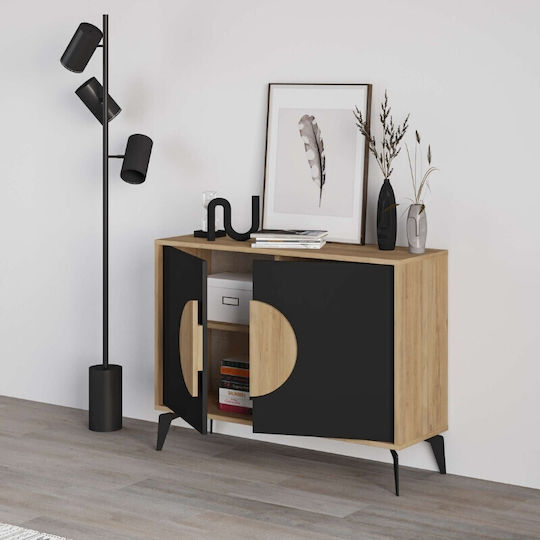 Μπουφές Gora από Ξύλο & Μέταλλο Sapphire Oak - Silky Black 110x40x82cm
