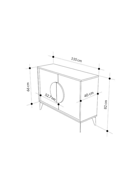 Sideboard Gora made of Wood & Metal Sapphire Oak - Silky Black 110x40x82cm