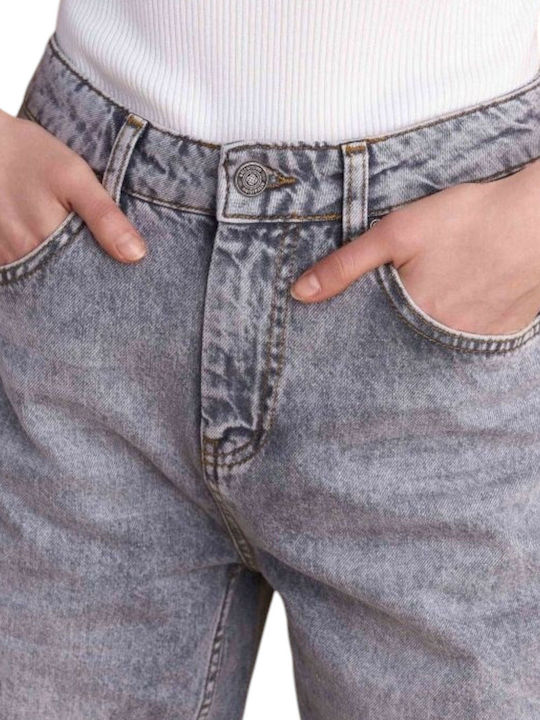 High Waist Women's Jean Trousers in Carrot Fit Grey