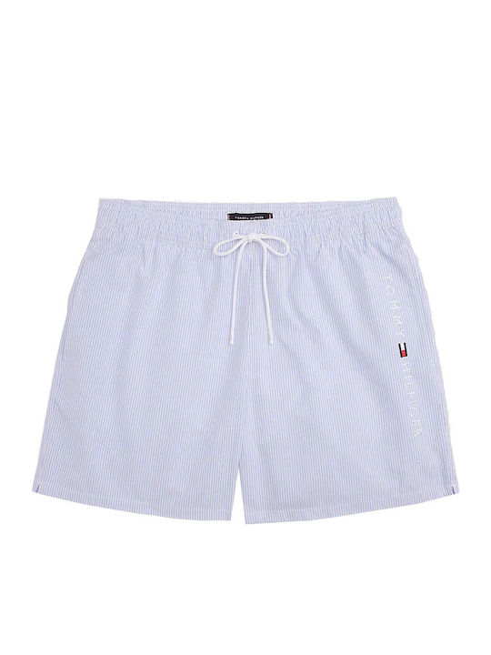 Costum de Baie Bărbătesc Pantaloni Scurți Albastru Deschis cu Dungi
