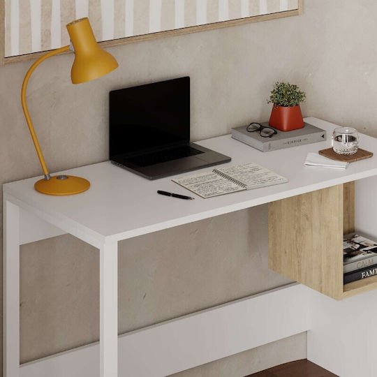 Birou Cubo 110x50x75 cm Alb - Sapphire Oak