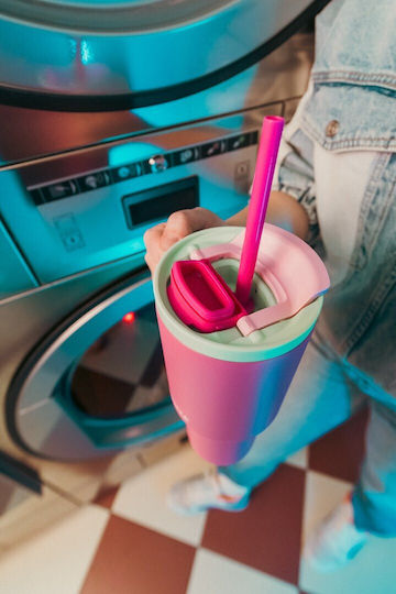 Kambukka Чаша Термос Неръждаема Стомана 950ml Thermal Mug Телескопична Сламка Bubblegum Mint с Сламка
