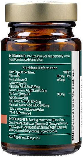 Holland & Barrett Cold Pressed Evening Primrose + Starflower Oil 1000mg 30 Capsules