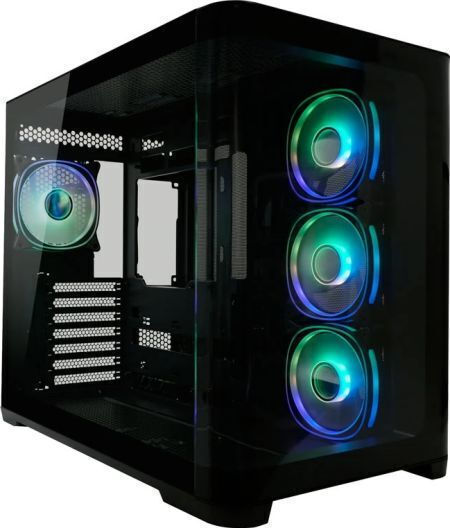 LC-Power Gaming 8001B Pro-Storm Light Midi Tower Κουτί Υπολογιστή με Πλαϊνό Παράθυρο και RGB Φωτισμό Μαύρο