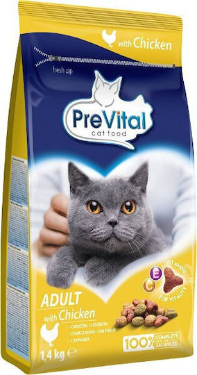 PreVital Dry Food Gluten-Free for Adult Cats with Chicken / Poultry 1.4kg