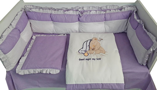 Beboulino Σετ Κούνιας Sweet Sleep Μωβ 8τμχ 70013140960