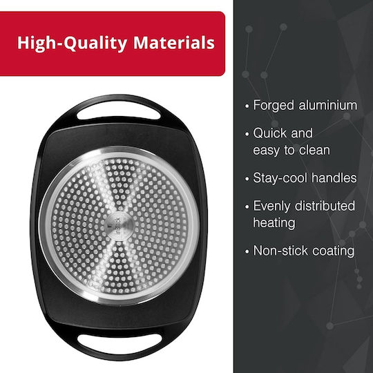 Mâner din teflon compatibil cu plite cu inducție, electrice sau pe gaz 36.9x24.6x4 cm negru