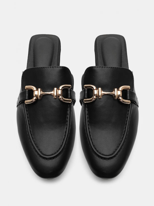 Luigi Heel Mules Black