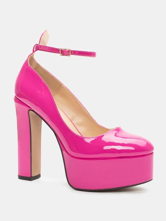 Luigi Fuchsia Heels with Strap