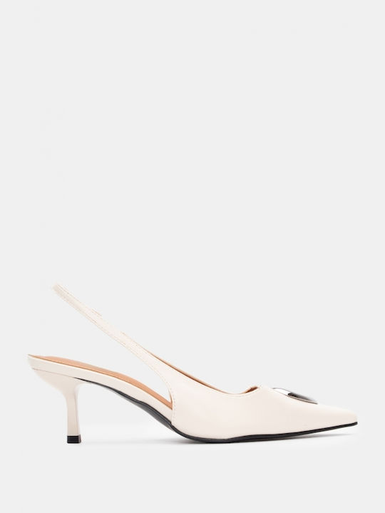 Luigi Pointed Toe White Heels