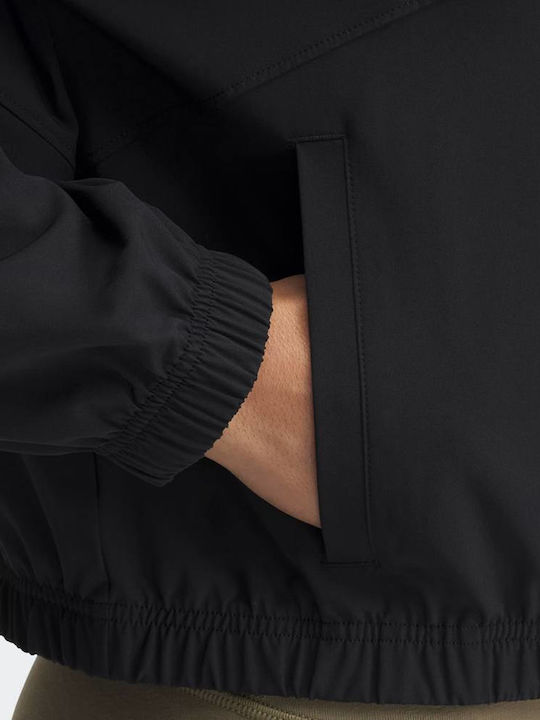 Woven Women's Short Lifestyle Jacket for Winter Black