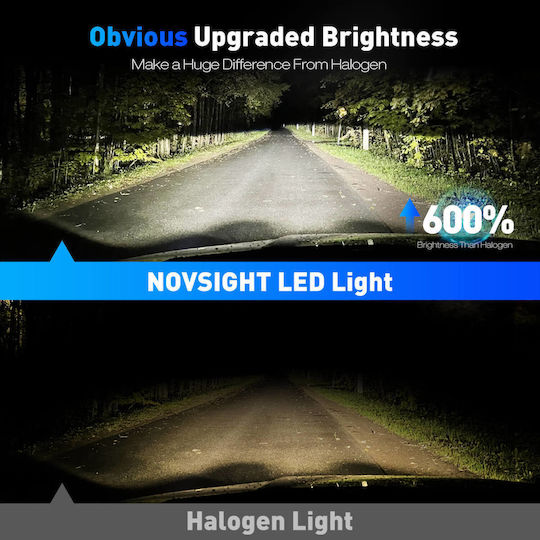 NovSight Лампи Автомобила & Мотоциклета HB3 LED 6500К Хладно бяло 12-24V 70W 2бр