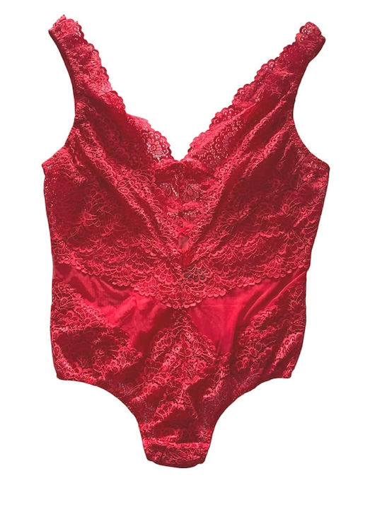 Lida Roter Brasilianischer Spitzen-Body 2857