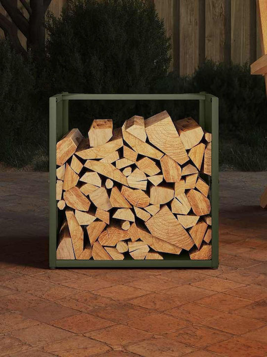 vidaXL Ξύλινο Ράφι Αποθήκευσης Ξύλων 40x40x40cm Πράσινο