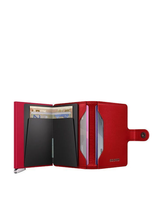 Premium Miniwallet Δερμάτινο Ανδρικό Πορτοφόλι με RFID Κόκκινο