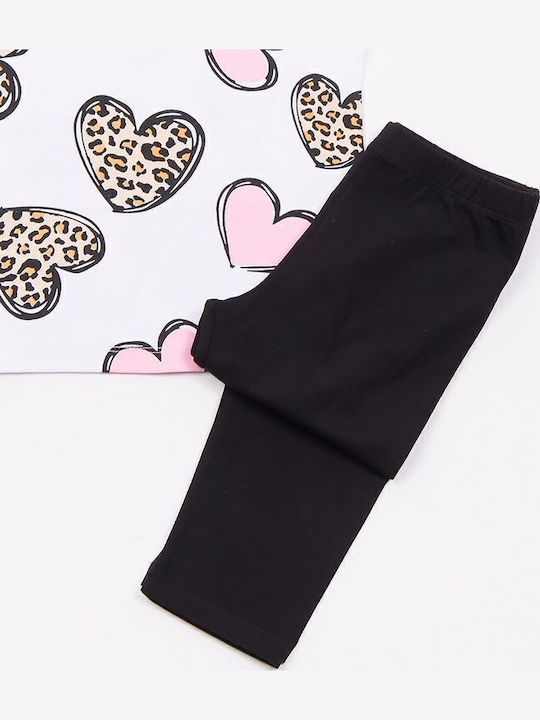Kinder-Set mit Leggings Sommer 2Stück White Heart