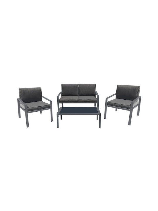 Rivian 4-Piece Outdoor Living Room Set Anthracite With Pillows E6846