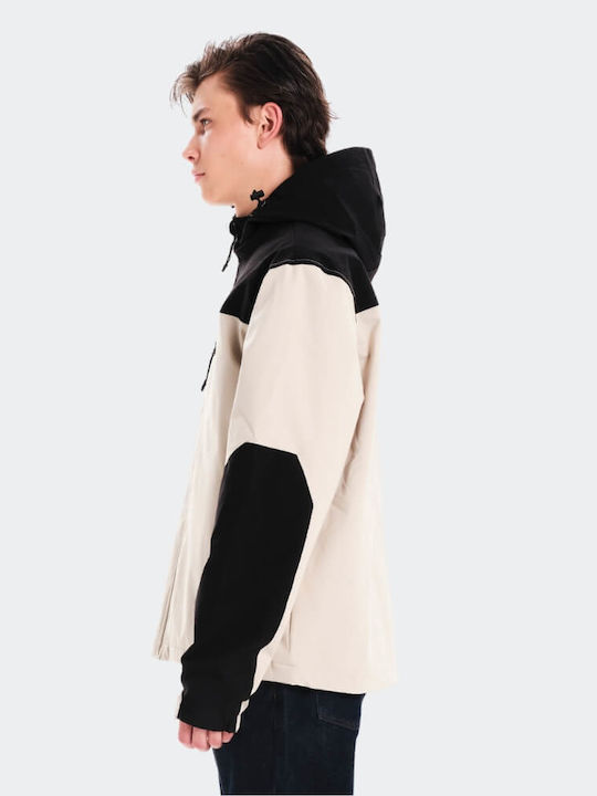 Winter Jacket Waterproof and Windproof Ecru/black
