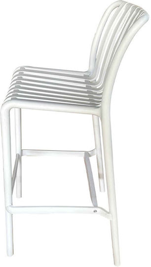 Градински Табурет Бар От Полипропилен Sticky Бял 47x38x103.5см