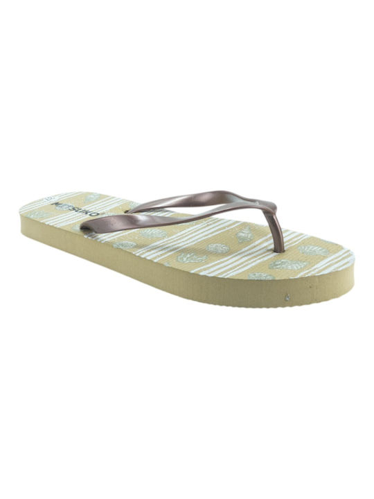 Mitsuko Frauen Flip Flops in Beige Farbe