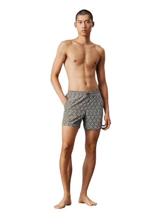 Men's Swimwear Shorts Black White With Patterns