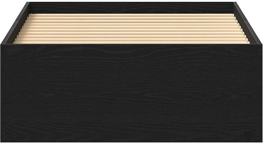 Vidaxl Bettgestell ohne Matratze Schwarz Eiche 90x200cm Massivholz 1 Stück Einzel Braun