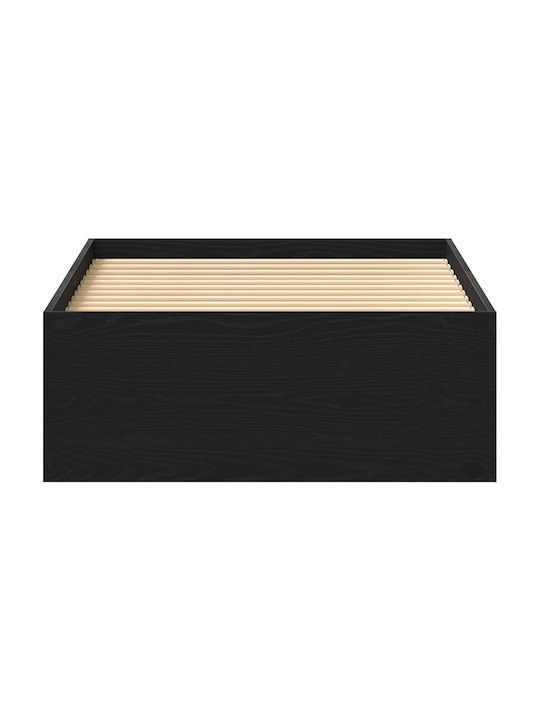 Vidaxl Рамка за легло Черен дъб 100x200см Инженерно дърво 1 брой Единично Кафяво