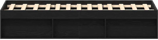 Vidaxl Bettgestell ohne Matratze Schwarze Eiche 140x190cm 1 Stück Einzel Braun