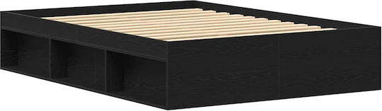 Vidaxl Bettgestell ohne Matratze Schwarze Eiche 140x190cm 1 Stück Einzel Braun