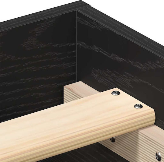 Vidaxl Bettgestell ohne Matratze Schwarz Eiche 120x200cm Holz 1 Stück Einzel Braun