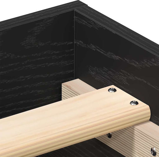 Vidaxl Bettgestell ohne Matratze Schwarze Eiche 140x190cm 1 Stück Einzel Braun