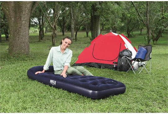 Bestway Inflatable Single Air Mattress with Integrated Pump 185x76x28cm Blue