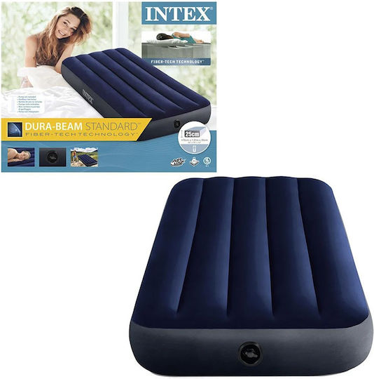 Intex Inflatable Sleeping Mattress Single Classic Downy 191x76x25εκ. Blue