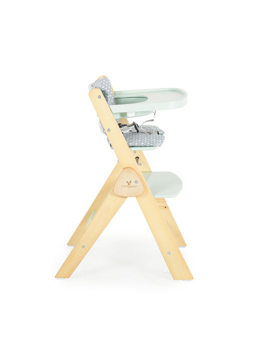 Cangaroo Foldable Highchair & Wooden Seat Mint