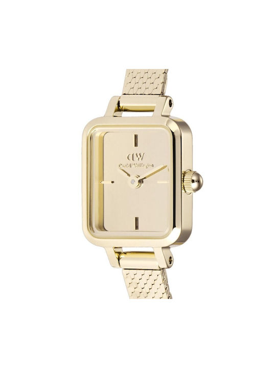 Daniel Wellington Quadro Watch with Gold Metal Bracelet