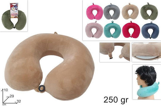 Due esse Pernă de călătorie Pernă Potcoavă Spumă cu memorie Bej M32xL29xH10cm