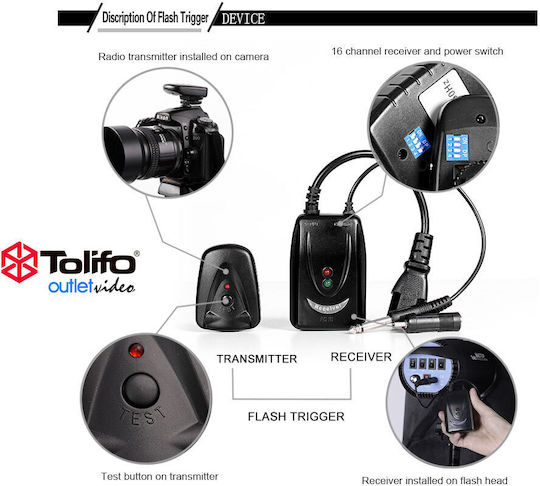 Tolifo 3 X Photography Studio Flash Tripods & Accessories All In One 1800 W