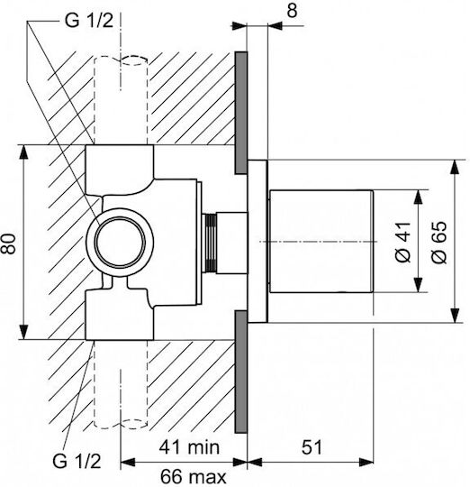 Ideal Standard Σετ Μίκτης & Εκτροπέας Εντοιχισμού για Ντουζιέρα 3 Εξόδων 3800861123736