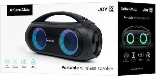 Kruger & Matz Joy 2 Ηχείο Bluetooth 20W με Ραδιόφωνο και Διάρκεια Μπαταρίας έως 8 ώρες Μαύρο