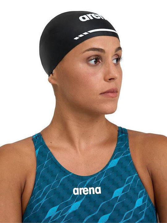 Arena 3D Soft Silicone Adults Swimming Cap Black