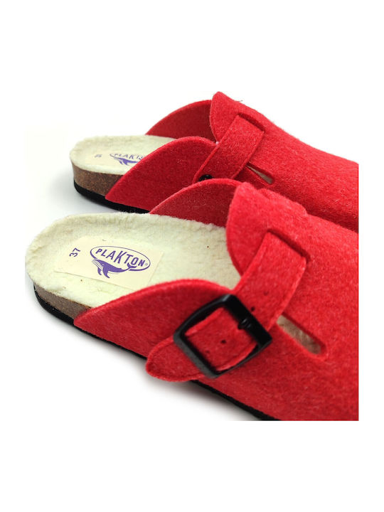 Afelpado Wollige Damen Hausschuhe Fieltro Lana Rot