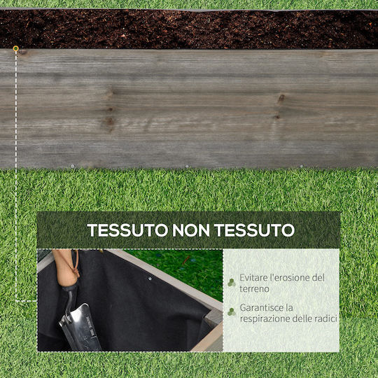 Outsunny Planter Box Lemn Gri 96x30.6x30cm.