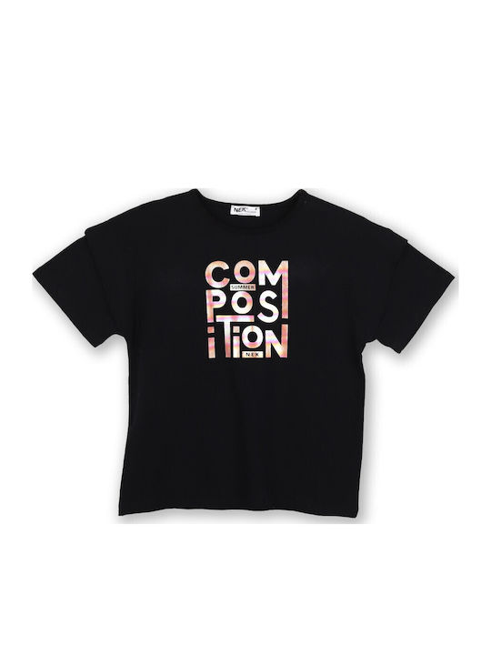 Nek Kids Wear Παιδικό Σετ με Κολάν Μαυρο/κοραλι 2τμχ