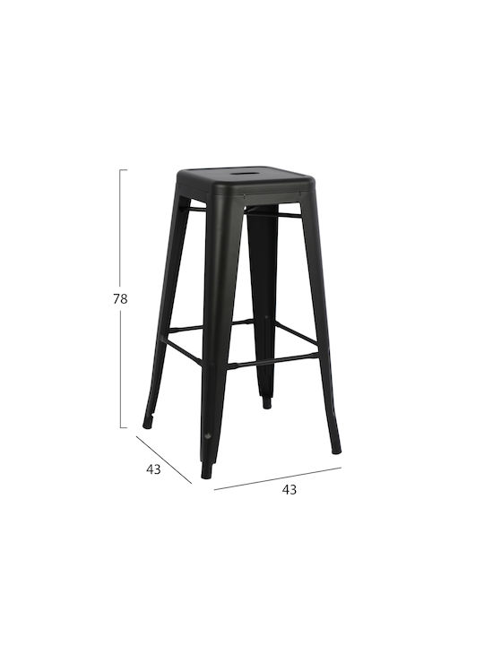 Stool for Bar Outdoor Melita-pro Black Checkmate 43x43x78cm